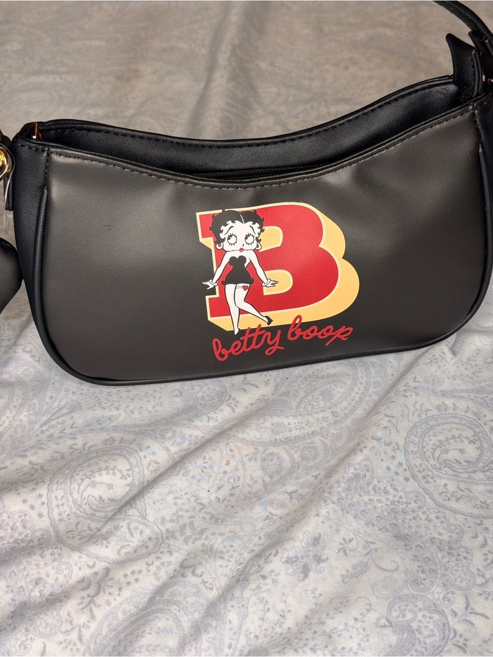 Betty Boop Black Shoulder Bag with Coin Pouch